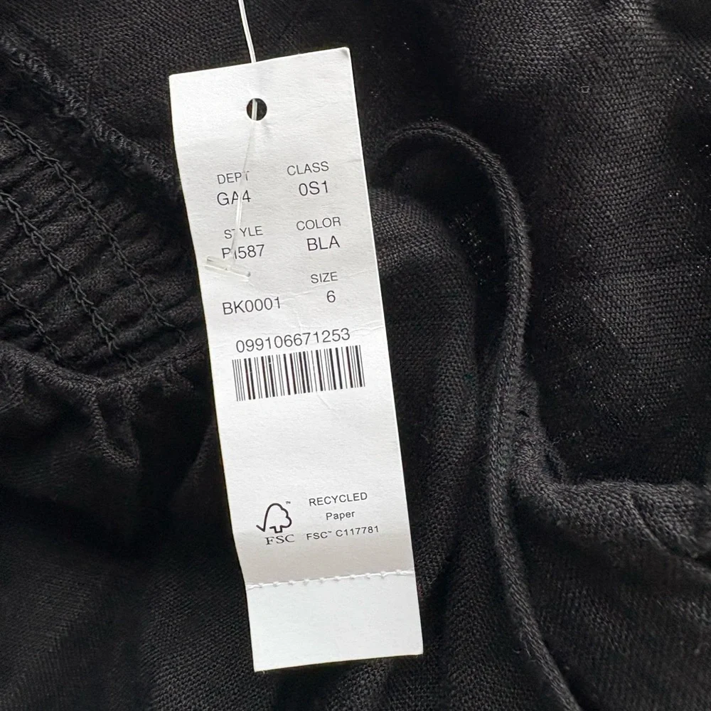 NWT J. Crew Black Linen Dress - Picture 6 of 12